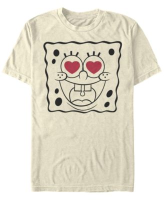 Men's SpongeBob Line Face Short Sleeve Crew T-shirt