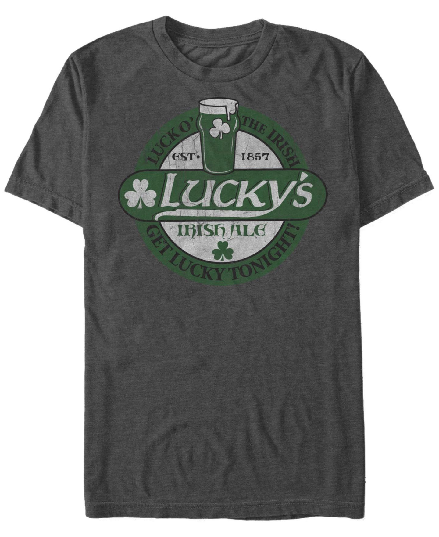 Мужская футболка Fifth Sun Lucky Luck Short Sleeve Crew, цвет: Угольный меланжевый — фото 1