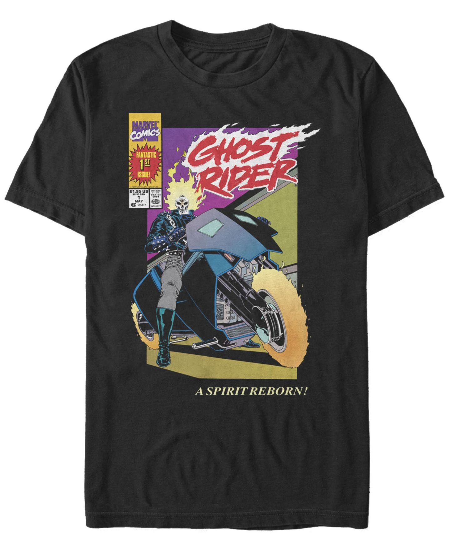 Мужская футболка Fifth Sun Ghost Rider New Short Sleeve Crew, цвет: Чёрный — фото 1