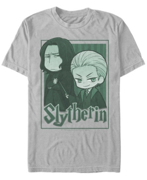 Fifth Sun Men's Slytherin Chibi Short Sleeve Crew T-shirt In Silver