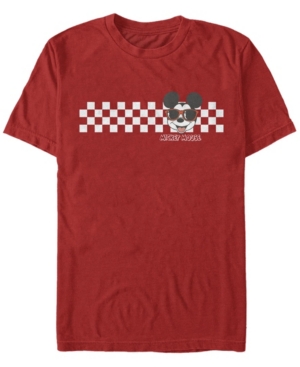 Fifth Sun Men's Mickey Checkers Short Sleeve Crew T-shirt In Red