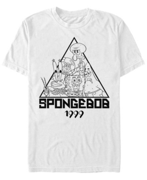 Fifth Sun Men's Spongebob Rock Short Sleeve Crew T-shirt In White