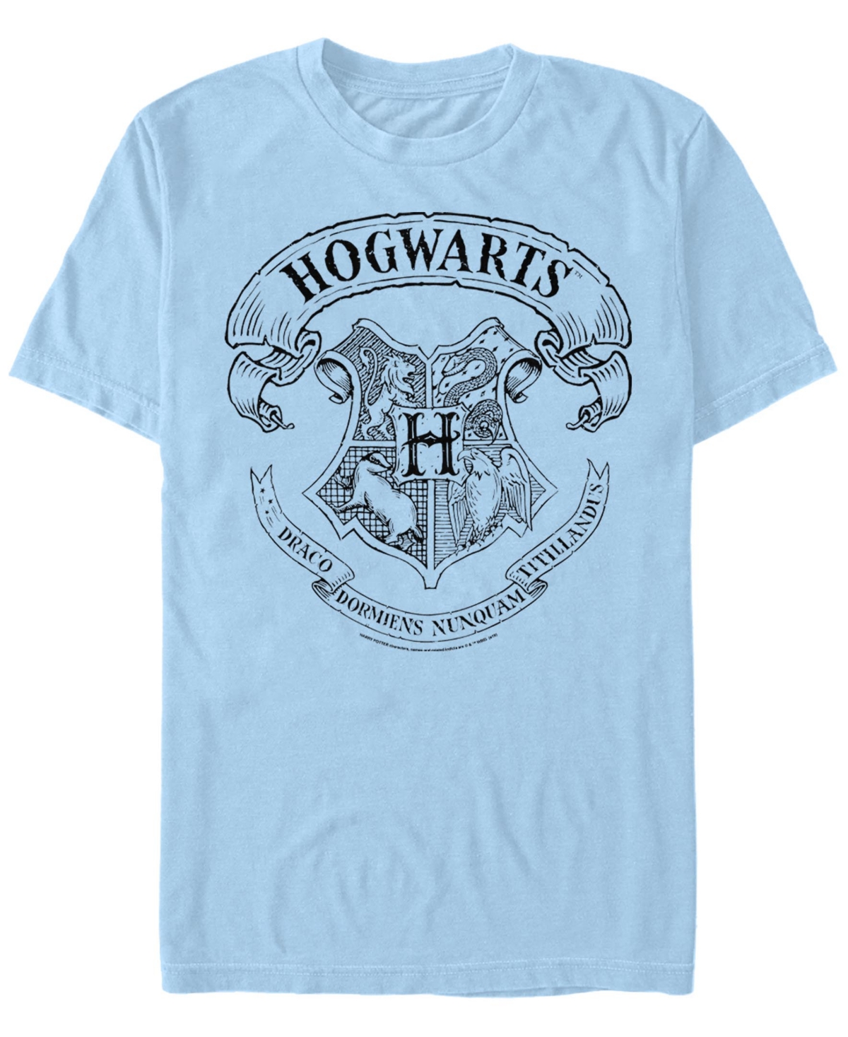 Men's Hogwarts Crest Short Sleeve Crew T-shirt - Light Blue
