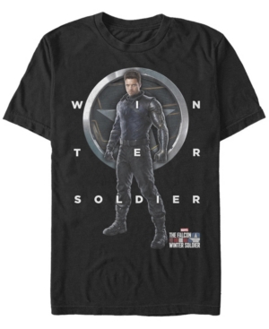 Fifth Sun Men's Winter Soldier Grid Text Short Sleeve Crew T-shirt