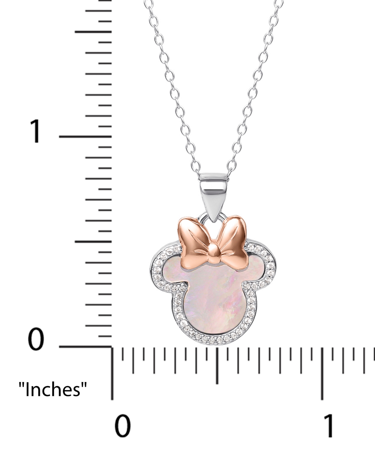 Disney Mother-of-Pearl & Cubic Zirconia Minnie Mouse 18