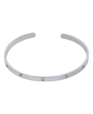Macy's - Crystal Stone Silver Tone Cuff