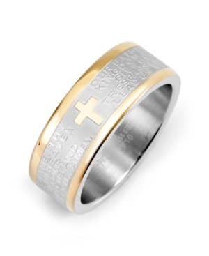 Eve's Jewelry Men's Stainless Steel Lord's Prayer Ring