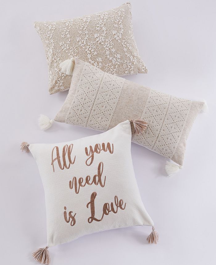 Levtex Home Sanira Lace Overlay Decorative Pillow, 14" x 18" & Reviews