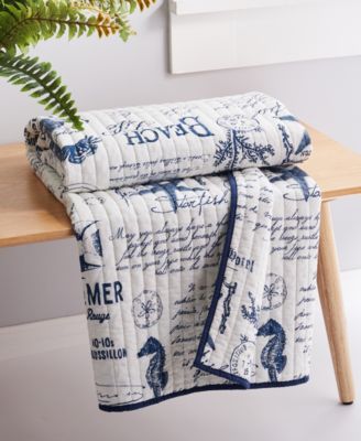 Beach Life Reversible Quilted Throw, 50" x 60"