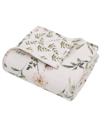 Viviana Watercolor Floral Quilted Throw, 50" x 60"