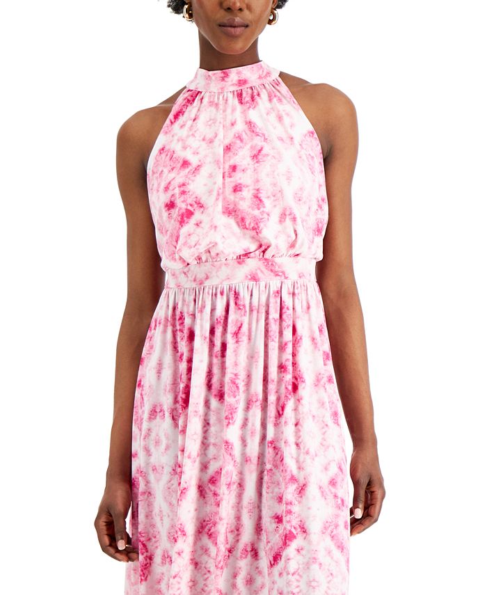 INC International Concepts Printed HalterNeck Maxi Dress, Created for