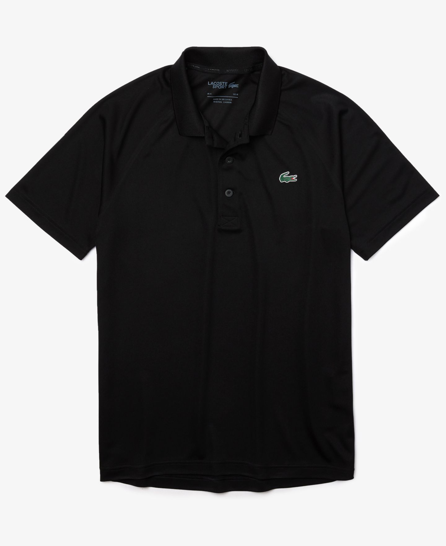 Мужское поло Lacoste Breathable Run-Resistant Interlock Polo Shirt, цвет: Чёрный — фото 3