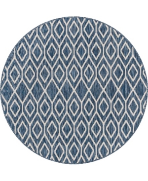 Jill Zarin Outdoor Turks And Caicos 4' X 4' Round Area Rug In Blue