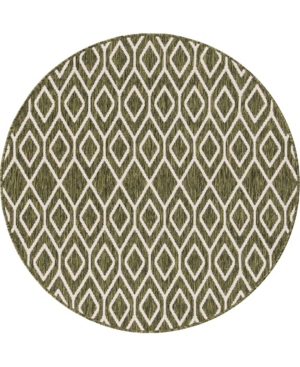 Jill Zarin Outdoor Turks And Caicos 4' X 4' Round Area Rug In Green