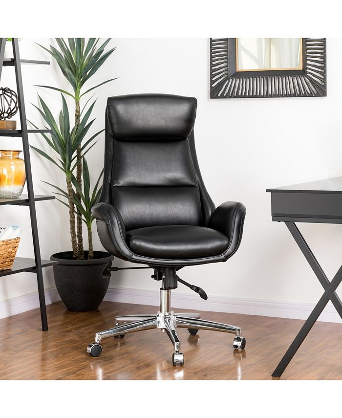 Glitzhome MidCentury Modern Air Leatherette Adjustable Swivel High Back Office Chair Macy's