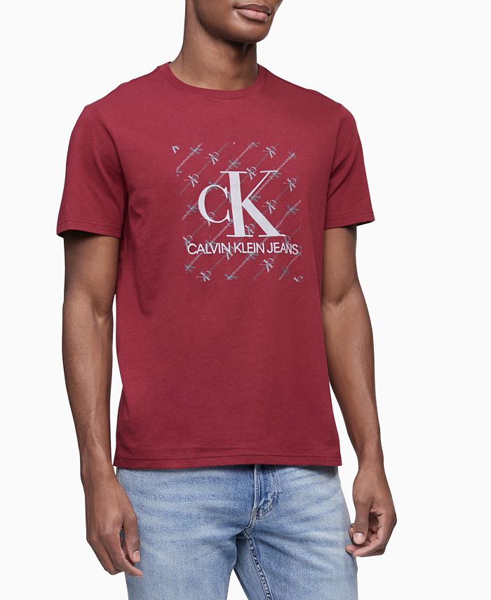 Calvin Klein Men's Diagonal Box Logo T-Shirt & Reviews - T-Shirts - Men ...