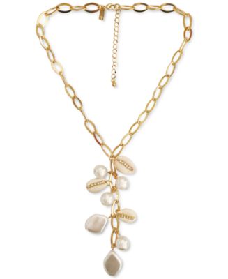 INC International Concepts Gold-Tone Pavé, Imitation Pearl & Puka Shell ...