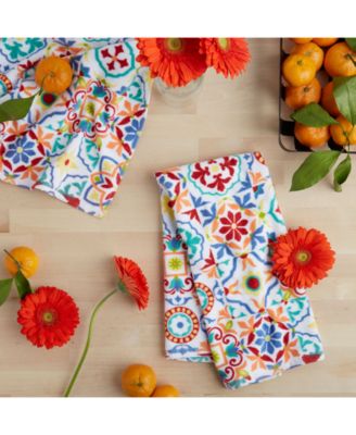 Fiesta Worn Tiles Kitchen Towels, Set of 2
