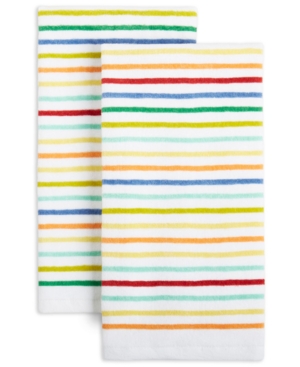 Fiesta Tropical Stripe Kitchen Towels, Set Of 2 In Multi
