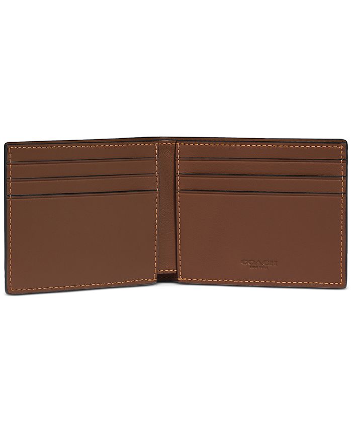 COACH Men's Slim Billfold Wallet in Colorblock Leather - Macy's
