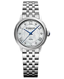 Women's Swiss Automatic Maestro Diamond Accent Stainless Steel Bracelet Watch 31mm