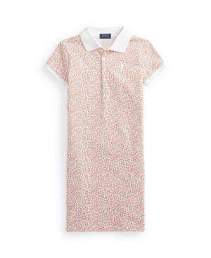 Big Girls Floral Stretch Mesh Polo Dress