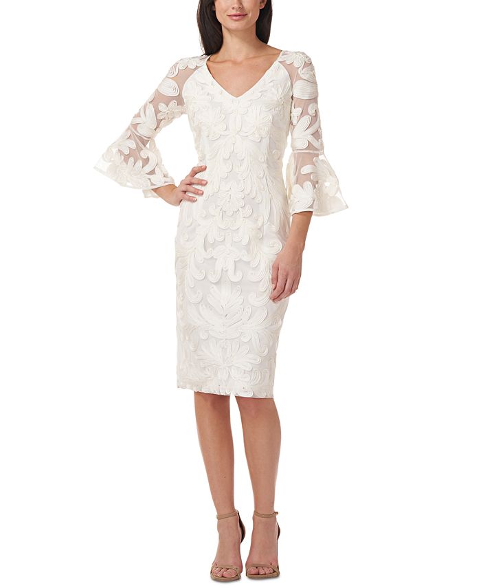 Js collections bell sleeve soutache 2025 cocktail dress