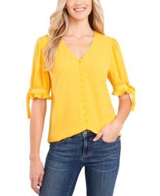 CeCe - Tie-Sleeve Button-Up Top
