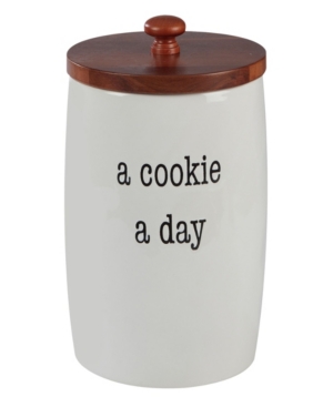 Shop Certified International Just Words Cookie Jar With Bamboo Lid In Multicolor
