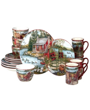 Certified International Lake Retreat 16pc Dinnerware Set In Multicolor