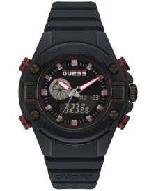 Men's Black Silicone Digital Watch 47mm