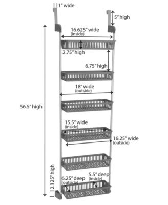 Over the Door Storage Rack, 6 Basket Door Organizer, Great for Use in Pantry as Spice Rack
