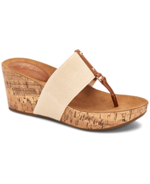 Style & Co Piperr Thong Wedge Sandals Created for Macy's Women's Shoes