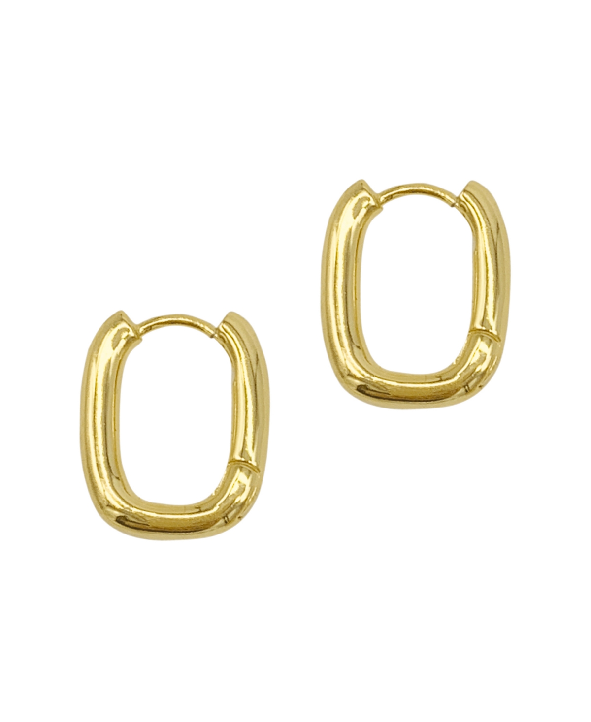 Rectangle Hoops Earrings - Yellow Gold-Tone
