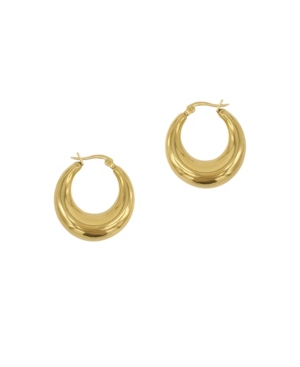 Shop Adornia Domed Hoops Earrings In Yellow Gold-tone