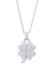 Blisse Allure Sterling Silver Four Leaf Clover Pendant Necklace For Women (Silver, FreeSize)