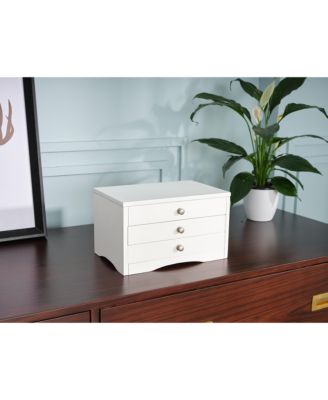 Classic Lift Top White Jewelry Box