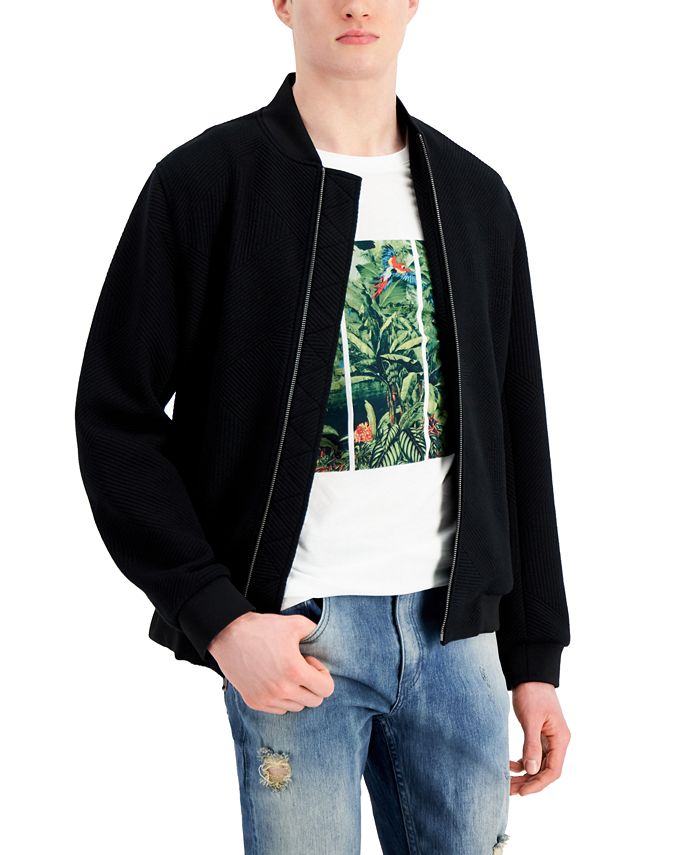 INC International Concepts Men's Textured Knit Bomber Jacket, Created
