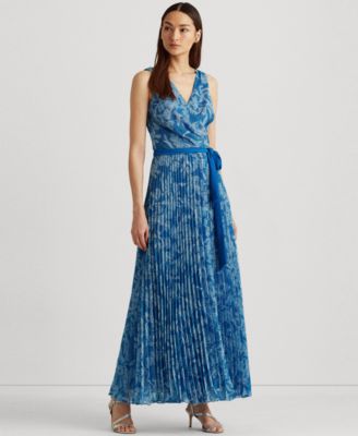 ralph lauren pleated georgette dress