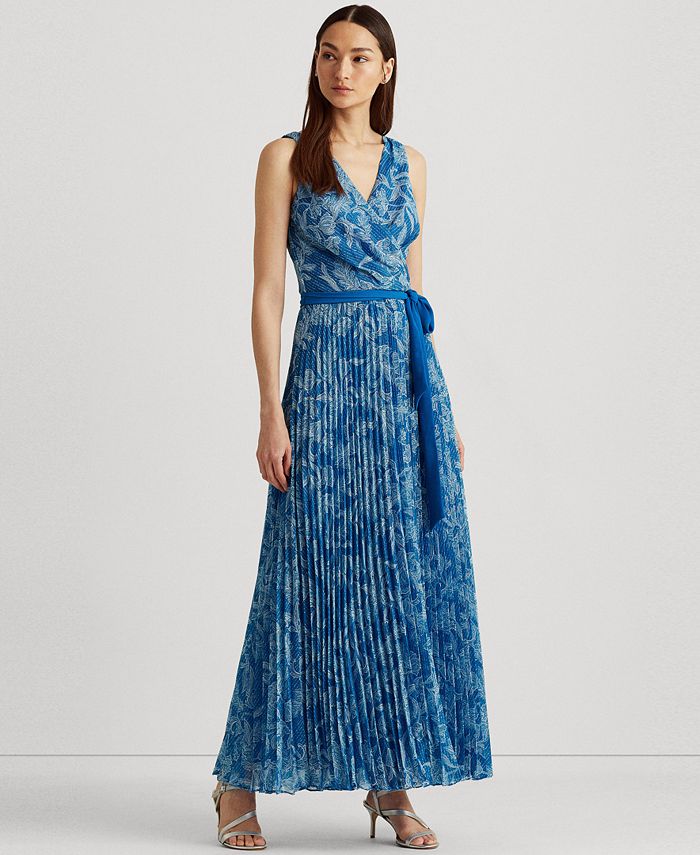 Lauren Ralph Lauren Floral Pleated Georgette Gown & Reviews - Dresses -  Women - Macy's