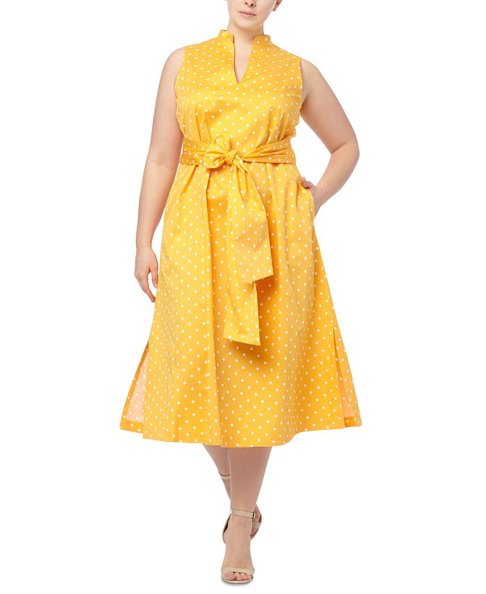 Anne klein dot print clearance midi dress