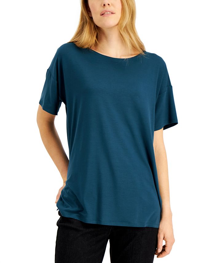 Eileen Fisher Long Boxy T-Shirt - Macy's
