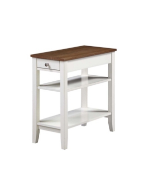 Convenience Concepts American Heritage 1 Drawer Chairside End Table With Shelves In Medium Beige