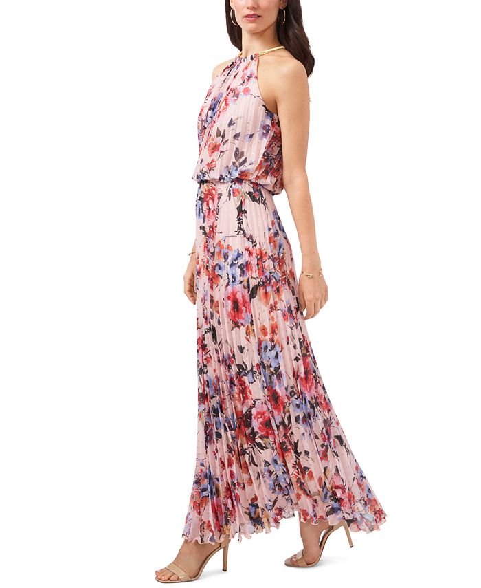 MSK Floral Print Pleated Dress & Reviews Dresses Women Macy's
