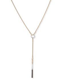 Tri-Tone Lariat Necklace, 16" + 3" extender