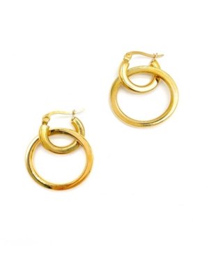 Adornia Dangle Hoops Earrings In Yellow Gold-tone
