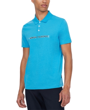 AX Armani Exchange Men's Echo Logo-Print Pique Polo Shirt