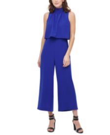 Solid High-Neck Popover Jumpsuit