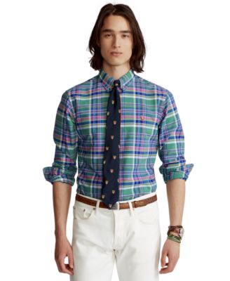 폴로 랄프로렌 Polo Ralph Lauren Mens Classic-Fit Plaid Oxford Shirt