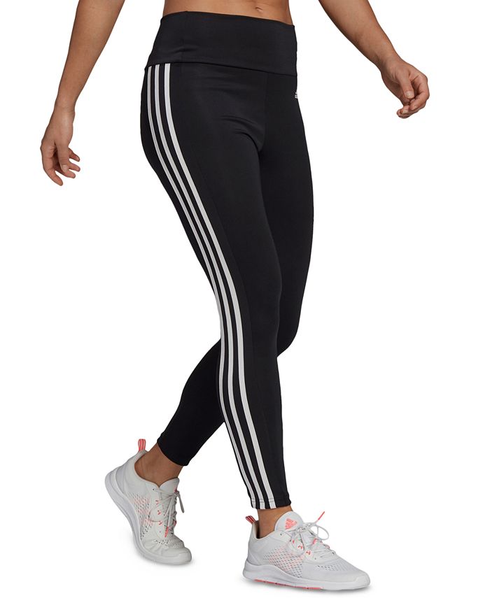 adidas Women's 3-Stripe High-Waist Full Length Training Leggings - Macy's